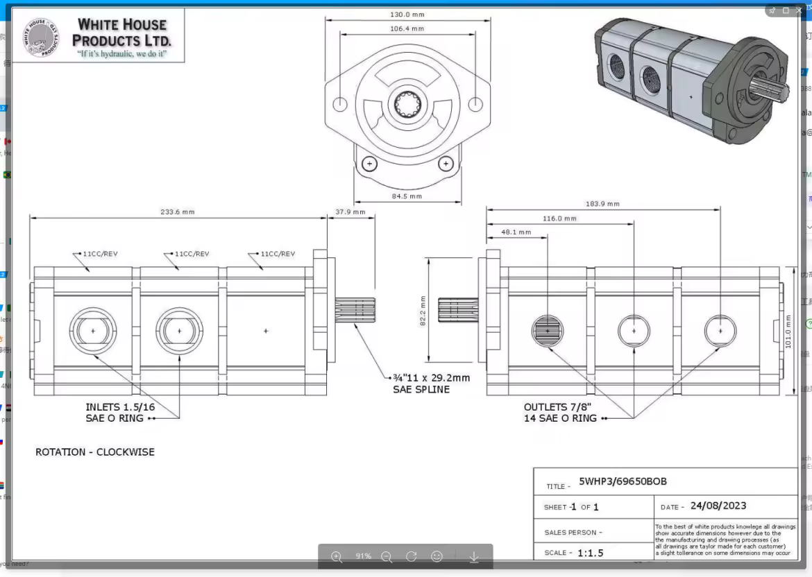 Pompe de charge Bobcat 6669649